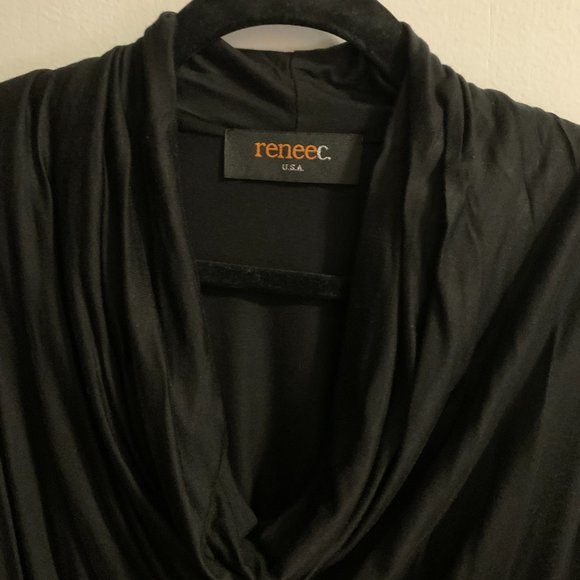 NWOT Renee C Sleeveless Cowl Neck Top in Black, Size Medium - Picture 4 of 6